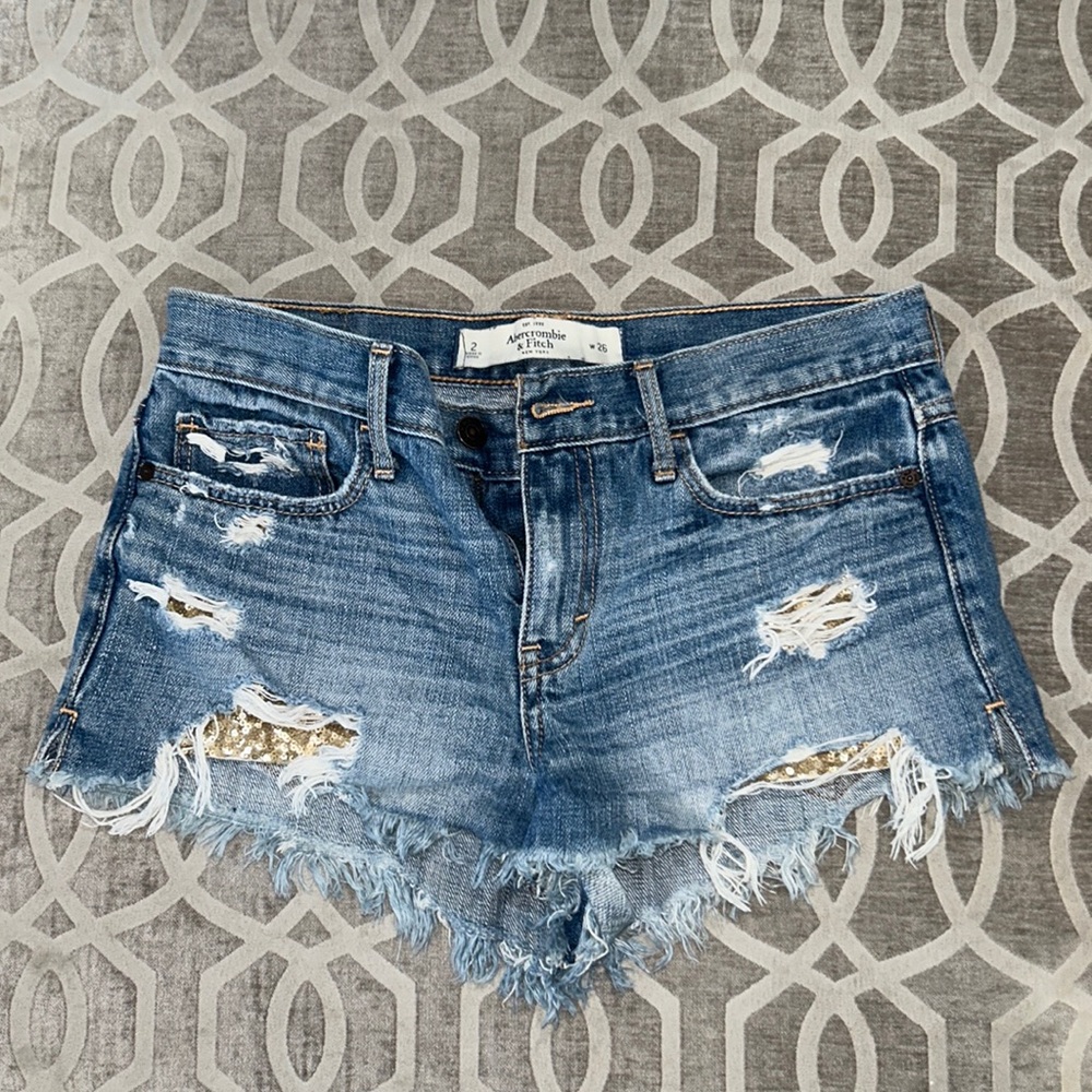 Abercrombie & Fitch Distressed Shorts Sz 2